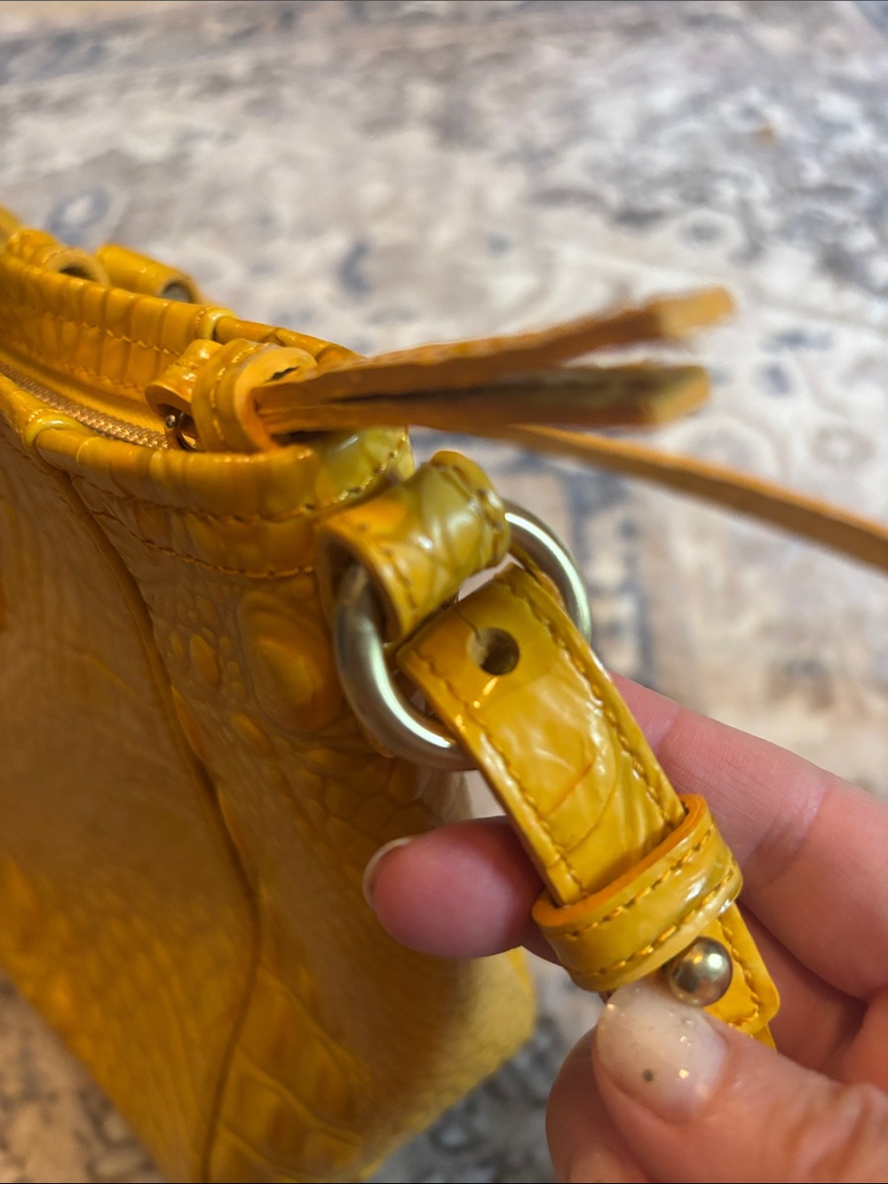 Brahmin Croc-Embossed Leather Crossbody with Strap - Picture 9 of 14